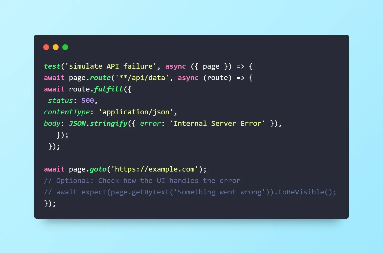 Mock a Failing Network Request