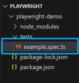 creating test file in playwright