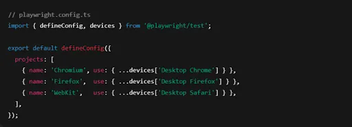 cross browser support in playwright command