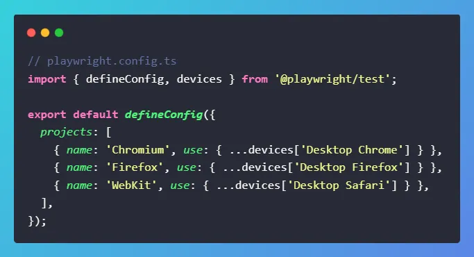 cross browser playwirght command