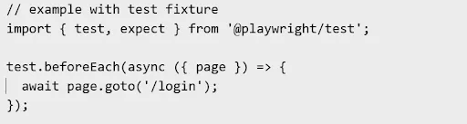 fixtures to setup in playwright