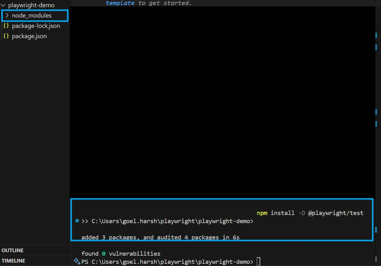 install playwright run command