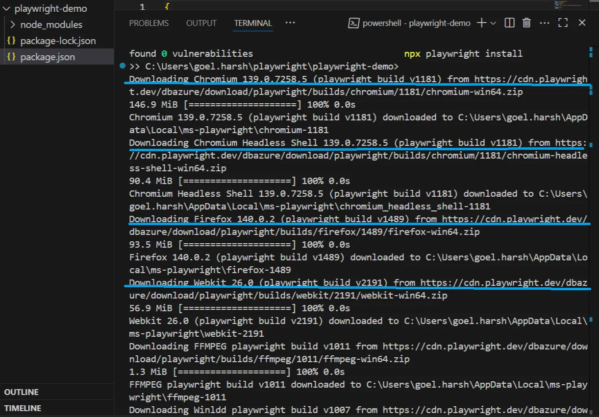 installling browser in plyawright