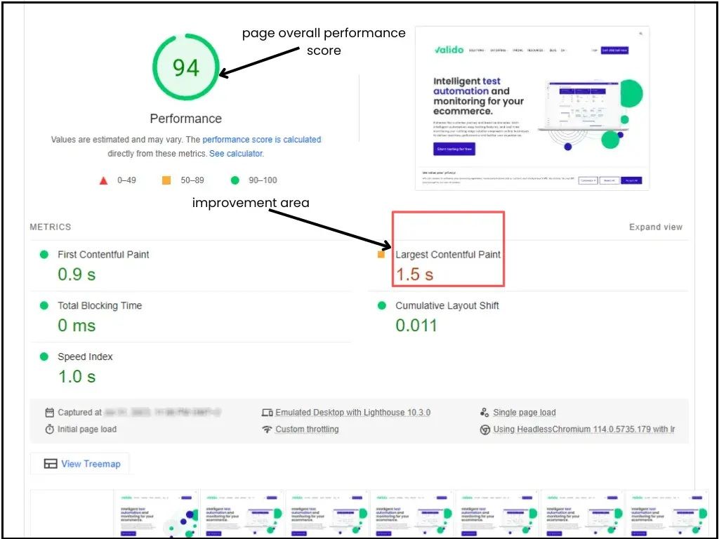 page load performance optimization testing