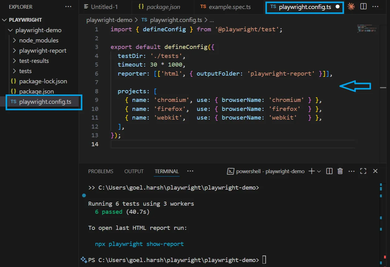 playwright configuration file creation