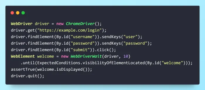 selenium java code