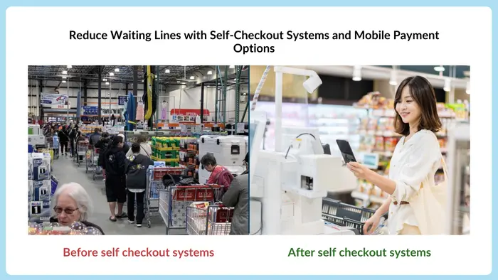 Reduce Waiting Lines with Self Checkout Systems and Mobile Payment Options